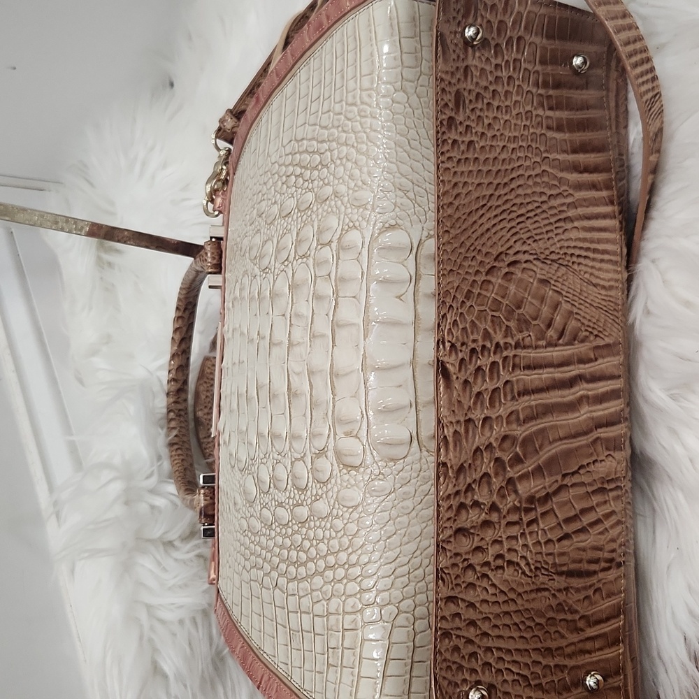 🤎🔹️ Brahmin🔹️ Priscilla Limestone genuine Leather Baracoa Satchel - Picture 14 of 17